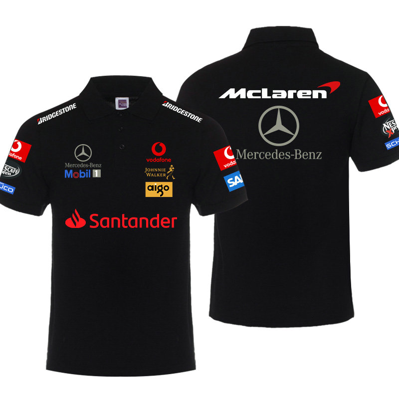 Polo McLaren Mercedes-Benz Santander Homme Sans Repassage Coton Couleur Unie